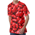 Heart Chocolate Candy Print Men's Velvet T-Shirt