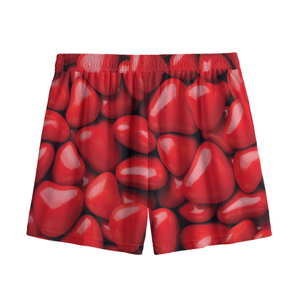 Heart Chocolate Candy Print Mesh Shorts