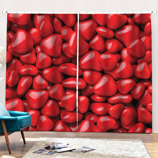 Heart Chocolate Candy Print Pencil Pleat Curtains