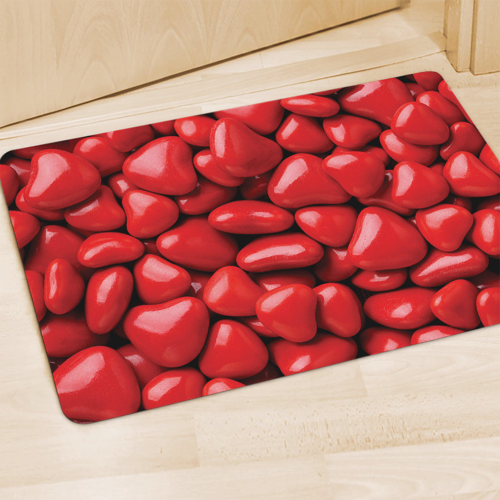 Heart Chocolate Candy Print Polyester Doormat