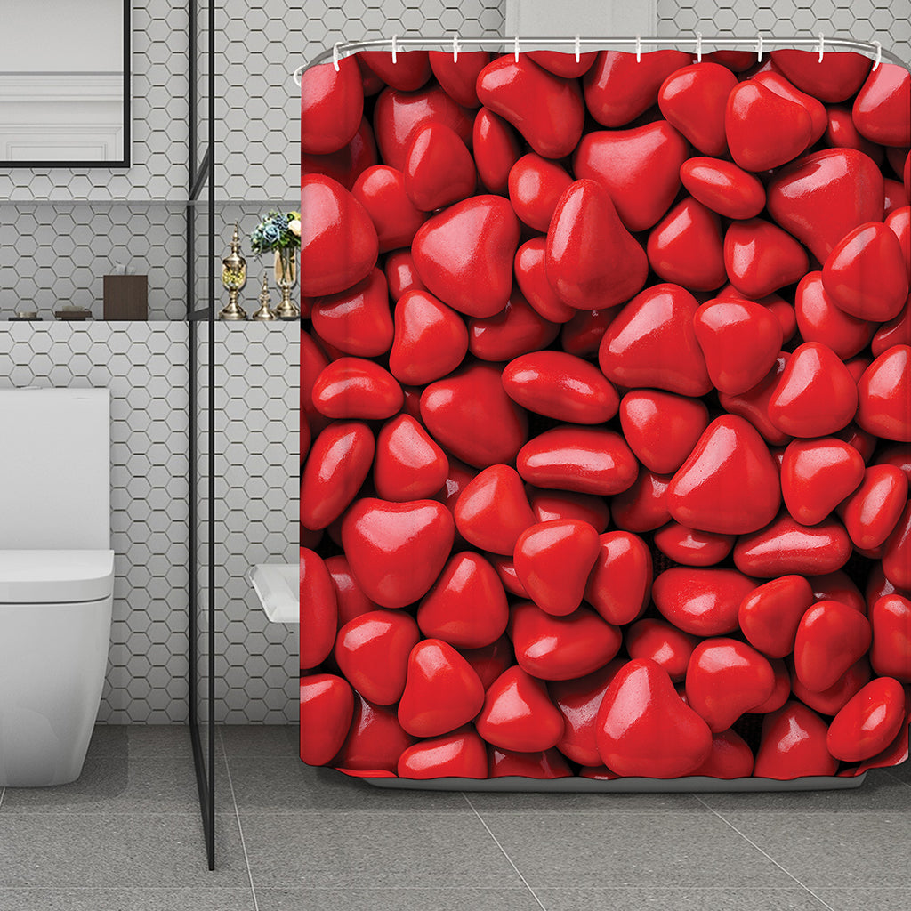 Heart Chocolate Candy Print Polyester Shower Curtain