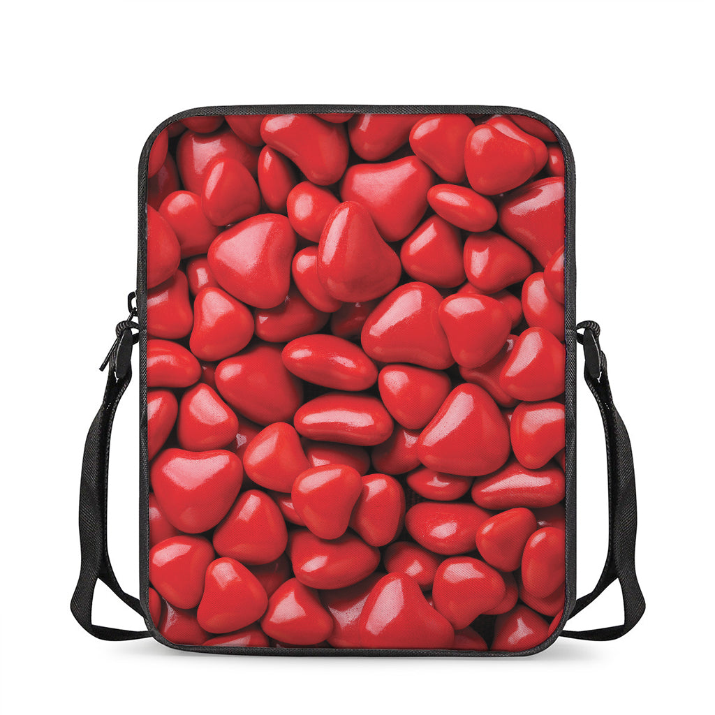 Heart Chocolate Candy Print Rectangular Crossbody Bag