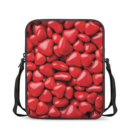 Heart Chocolate Candy Print Rectangular Crossbody Bag
