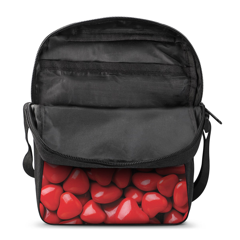 Heart Chocolate Candy Print Rectangular Crossbody Bag