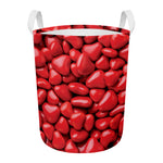 Heart Chocolate Candy Print Round Laundry Basket