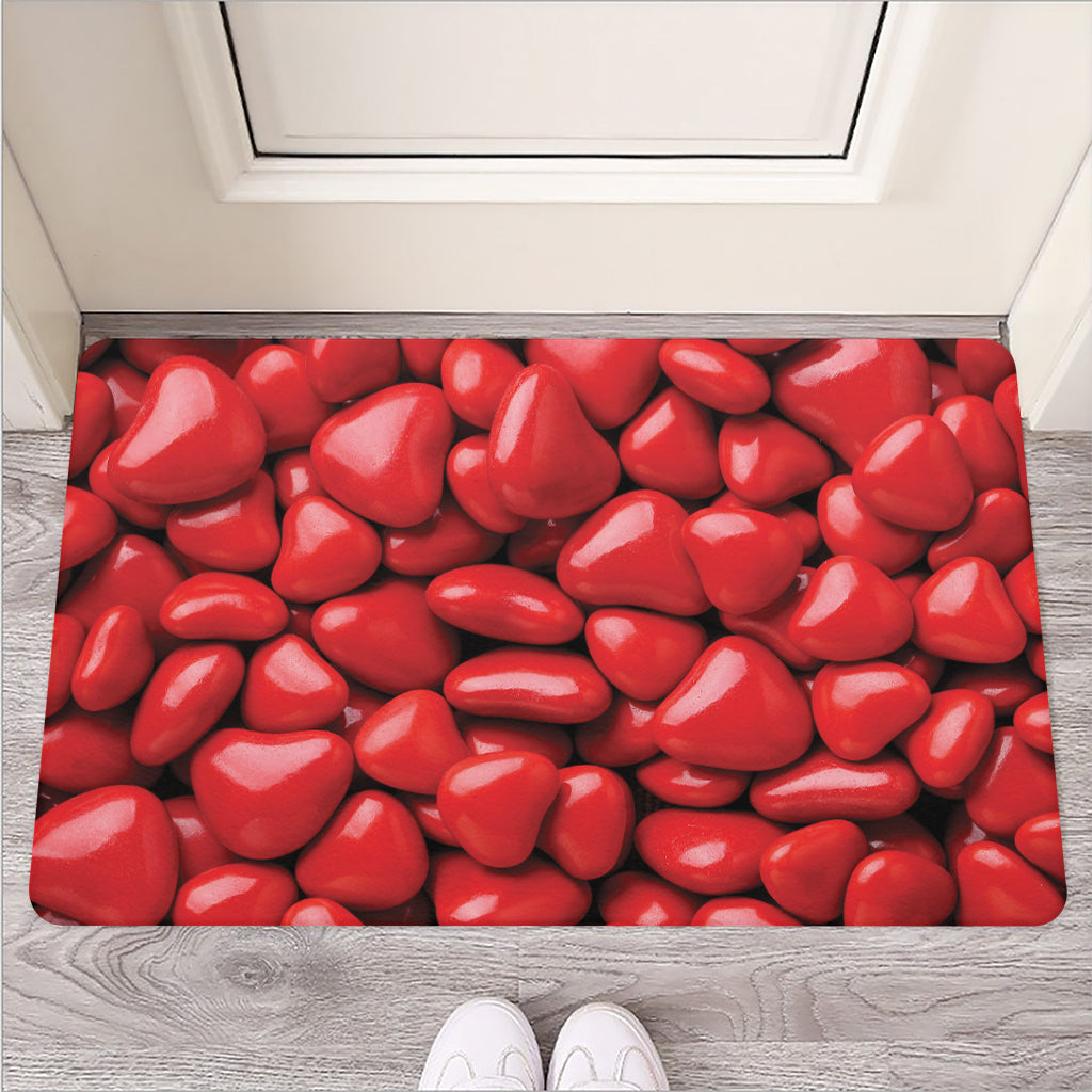 Heart Chocolate Candy Print Rubber Doormat