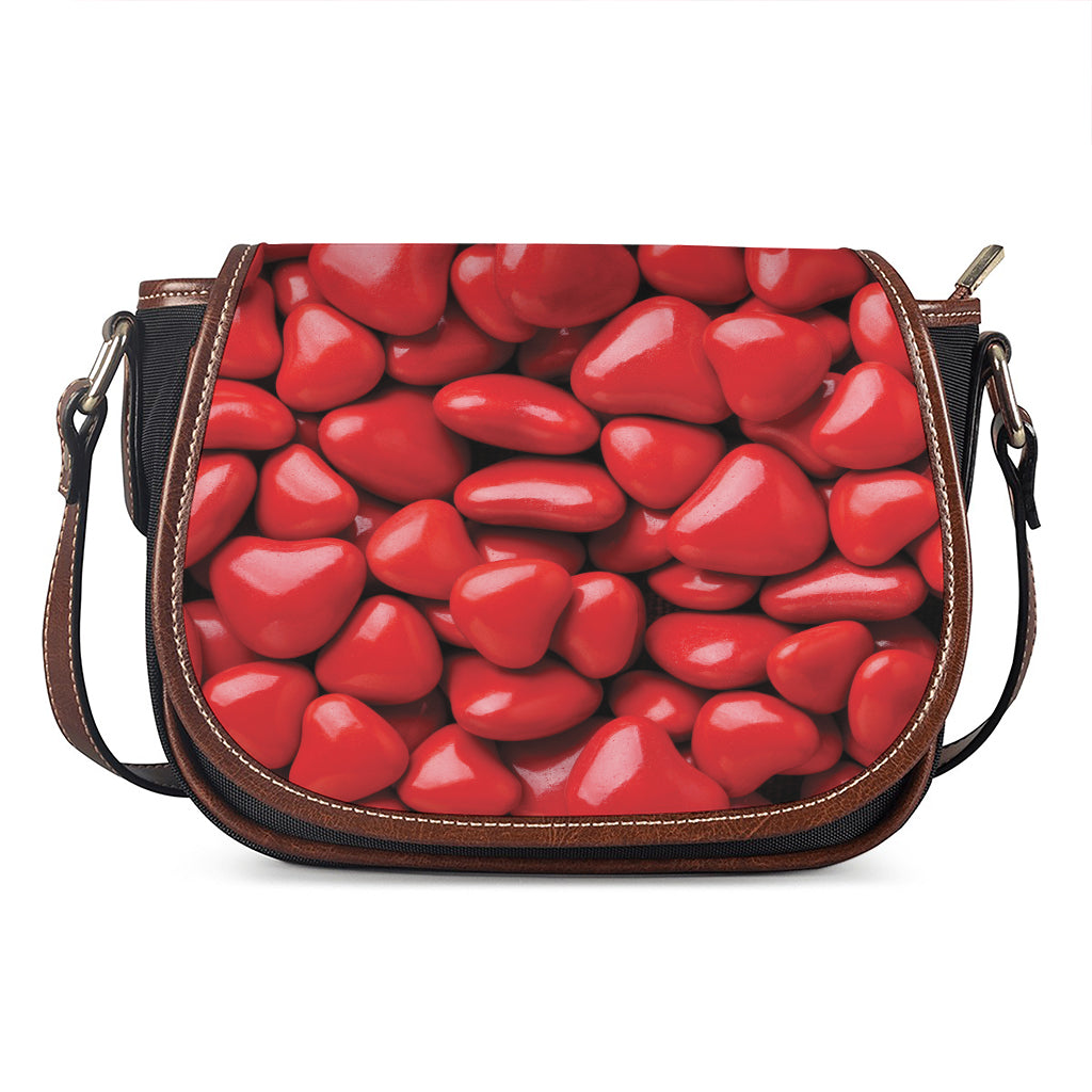 Heart Chocolate Candy Print Saddle Bag