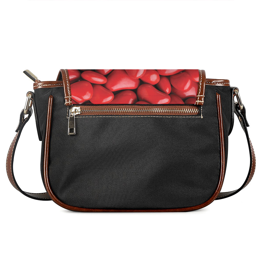 Heart Chocolate Candy Print Saddle Bag