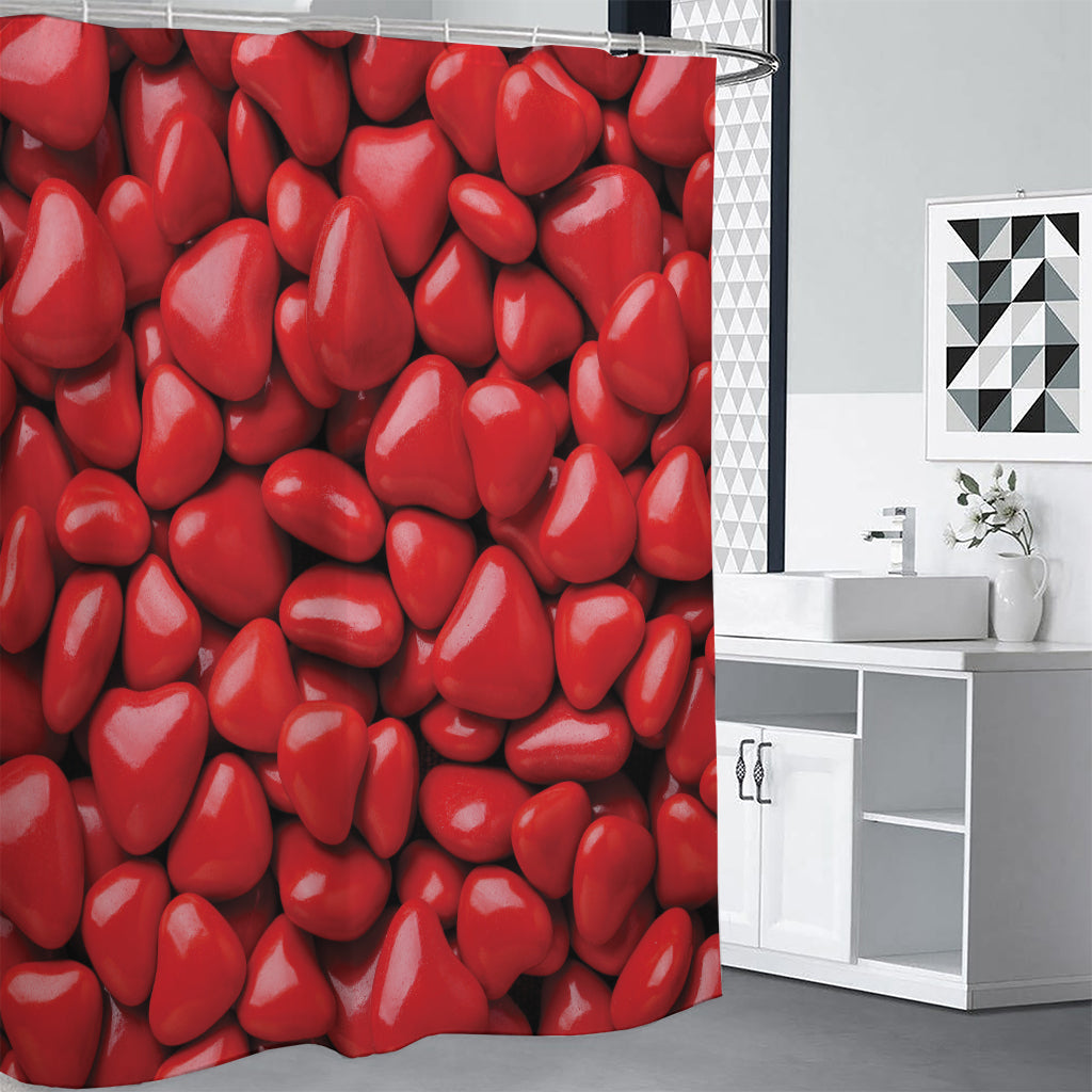 Heart Chocolate Candy Print Shower Curtain