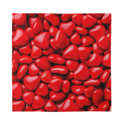 Heart Chocolate Candy Print Silk Bandana