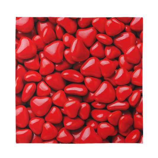 Heart Chocolate Candy Print Silk Bandana