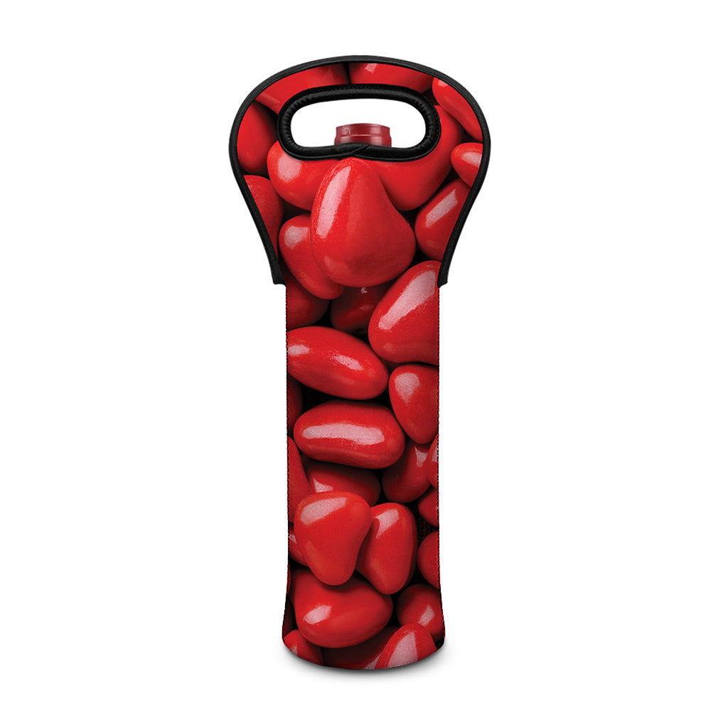 Heart Chocolate Candy Print Single Neoprene Wine Tote