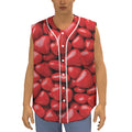 Heart Chocolate Candy Print Sleeveless Baseball Jersey