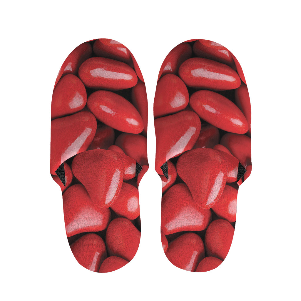 Heart Chocolate Candy Print Slippers