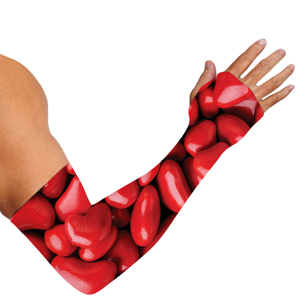 Heart Chocolate Candy Print Sun Protection Arm Sleeves