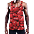 Heart Chocolate Candy Print Men's Workout Tank Top