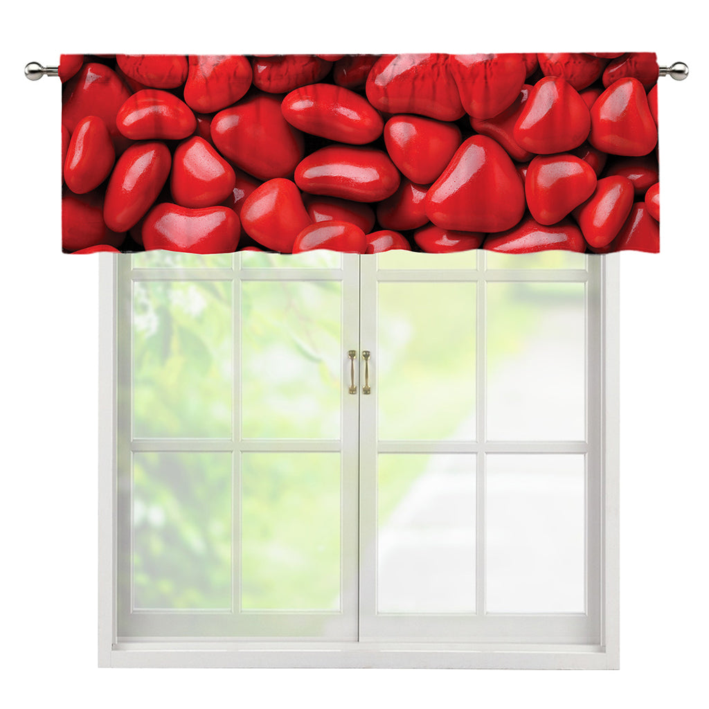 Heart Chocolate Candy Print Window Valance