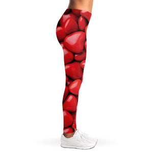 Heart Chocolate Candy Print Women's Leggings