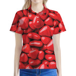 Heart Chocolate Candy Print Women's Polo Shirt