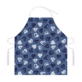 Heart Denim Jeans Pattern Print Adjustable Apron