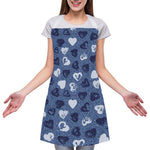Heart Denim Jeans Pattern Print Adjustable Apron