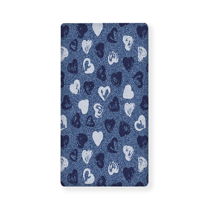Heart Denim Jeans Pattern Print Baby Crib Sheet