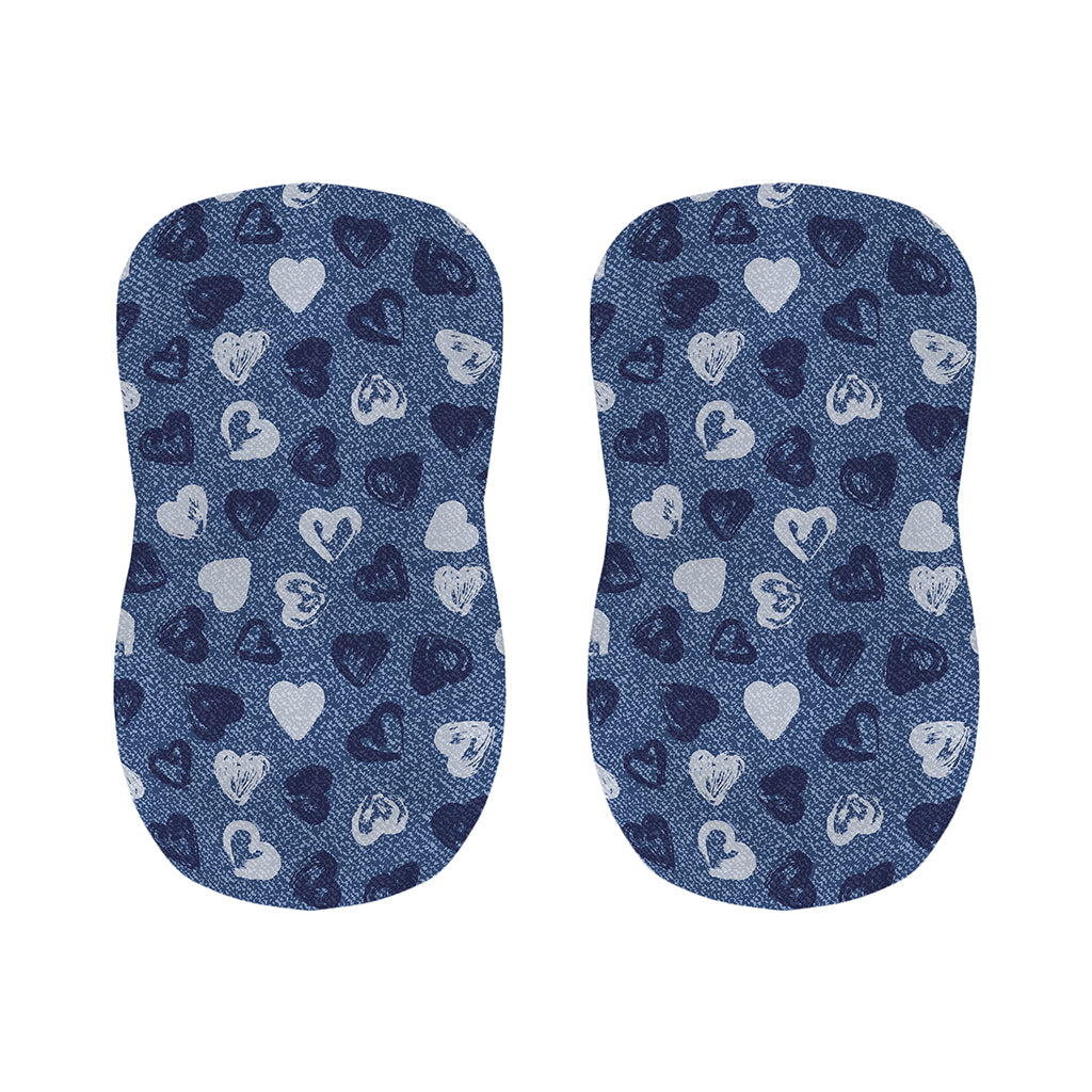 Heart Denim Jeans Pattern Print Bar Stool Covers