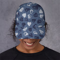 Heart Denim Jeans Pattern Print Baseball Cap