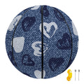 Heart Denim Jeans Pattern Print Basketball