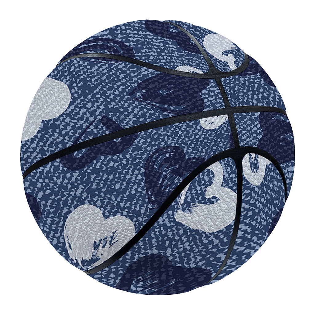 Heart Denim Jeans Pattern Print Basketball