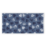Heart Denim Jeans Pattern Print Beach Towel