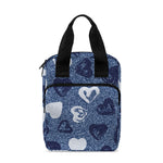 Heart Denim Jeans Pattern Print Bible Tote Bag