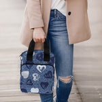 Heart Denim Jeans Pattern Print Bible Tote Bag