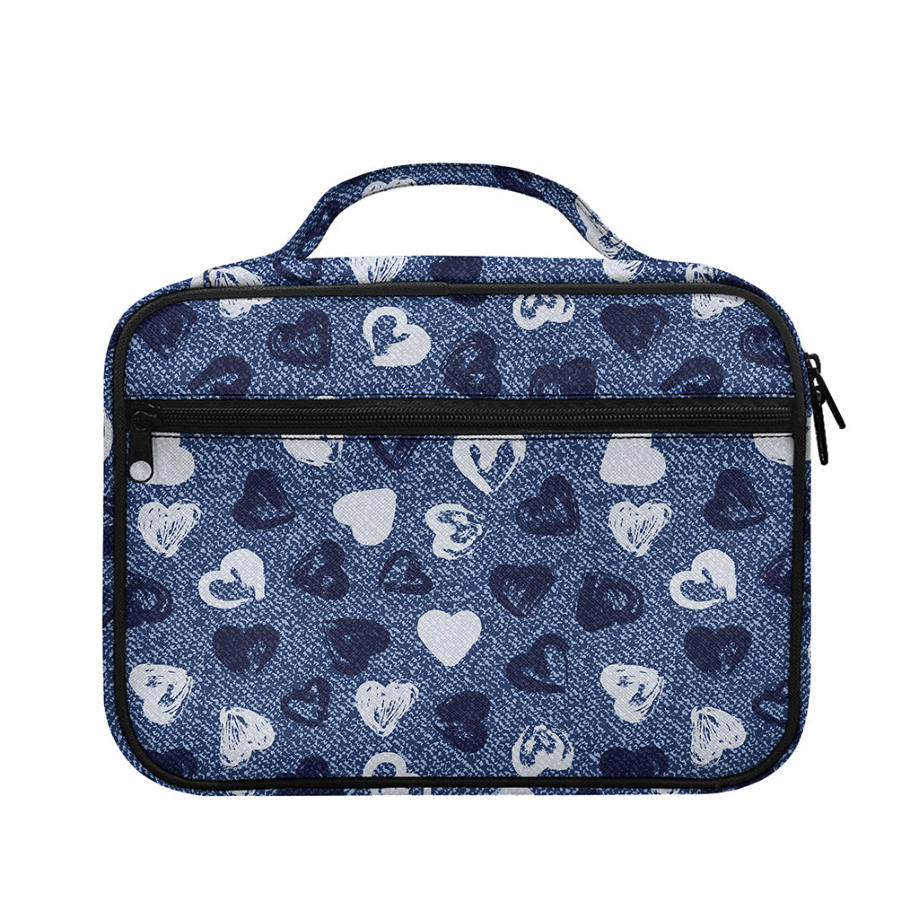 Heart Denim Jeans Pattern Print Briefcase Bible Bag