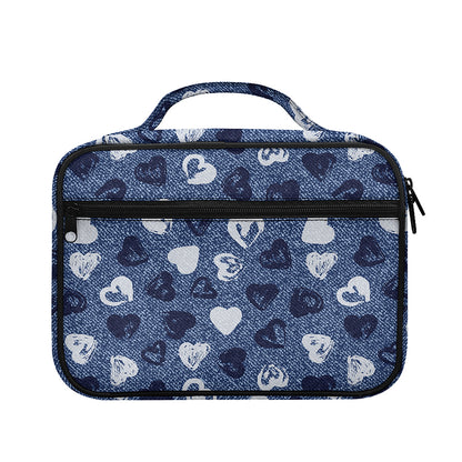 Heart Denim Jeans Pattern Print Briefcase Bible Bag