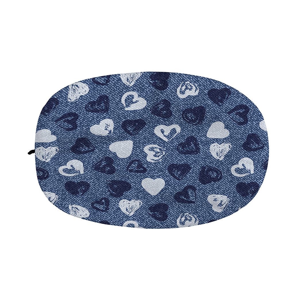 Heart Denim Jeans Pattern Print Car Side Mirror Covers