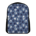 Heart Denim Jeans Pattern Print Casual Backpack