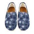 Heart Denim Jeans Pattern Print Casual Shoes