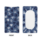 Heart Denim Jeans Pattern Print Changing Pad Cover