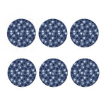Heart Denim Jeans Pattern Print Coaster Set