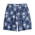 Heart Denim Jeans Pattern Print Cotton Shorts