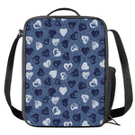 Heart Denim Jeans Pattern Print Crossbody Lunch Bag