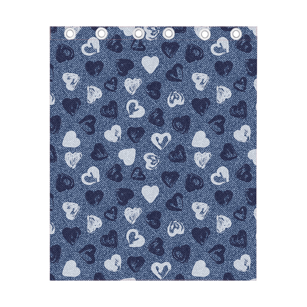 Heart Denim Jeans Pattern Print Curtain