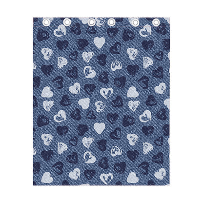 Heart Denim Jeans Pattern Print Curtain