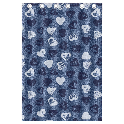 Heart Denim Jeans Pattern Print Curtain