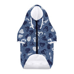 Heart Denim Jeans Pattern Print Dog Zip Up Hoodie