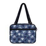Heart Denim Jeans Pattern Print Double Strap Bible Bag