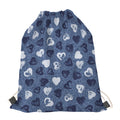 Heart Denim Jeans Pattern Print Drawstring Bag