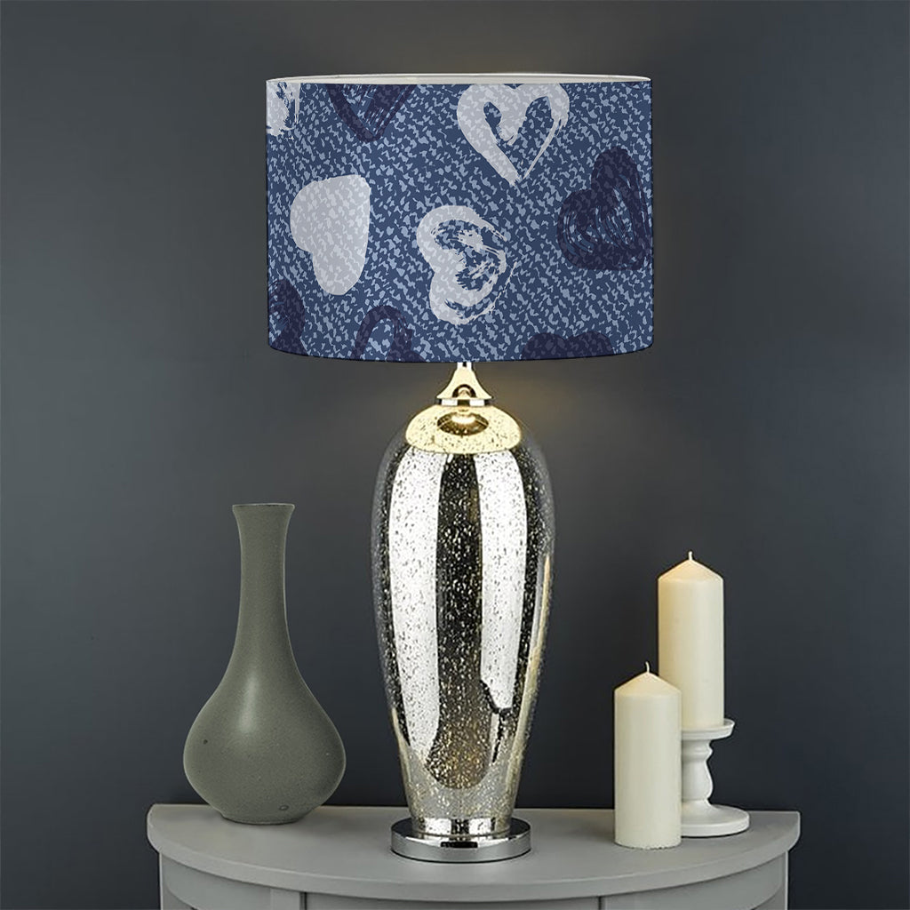 Heart Denim Jeans Pattern Print Drum Lamp Shade