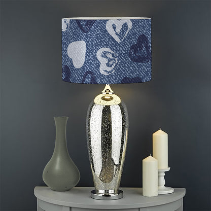 Heart Denim Jeans Pattern Print Drum Lamp Shade